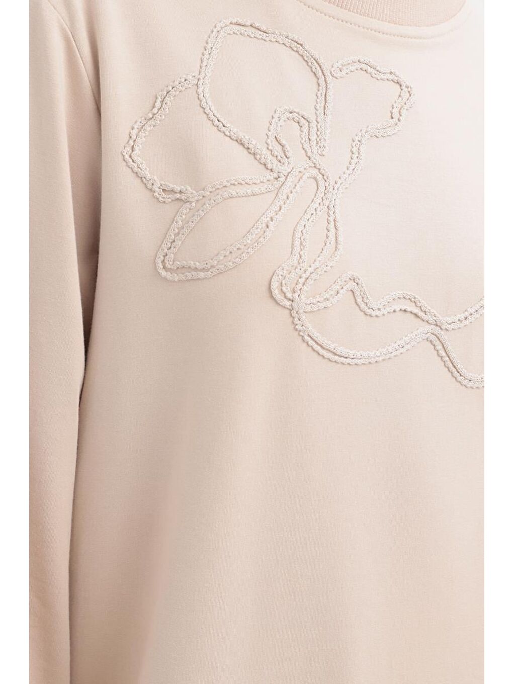 Bej-Önü Nakış Detaylı Sweat-4