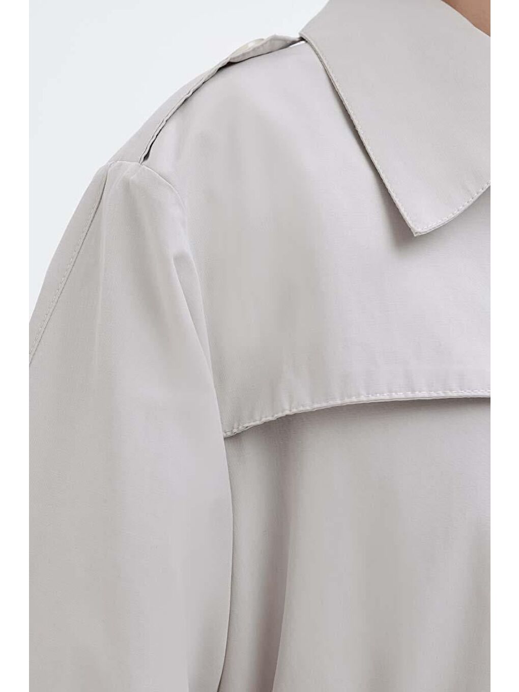 Bej Taş-Kemerli Cepli Rüzgarlıklı Trençkot-6