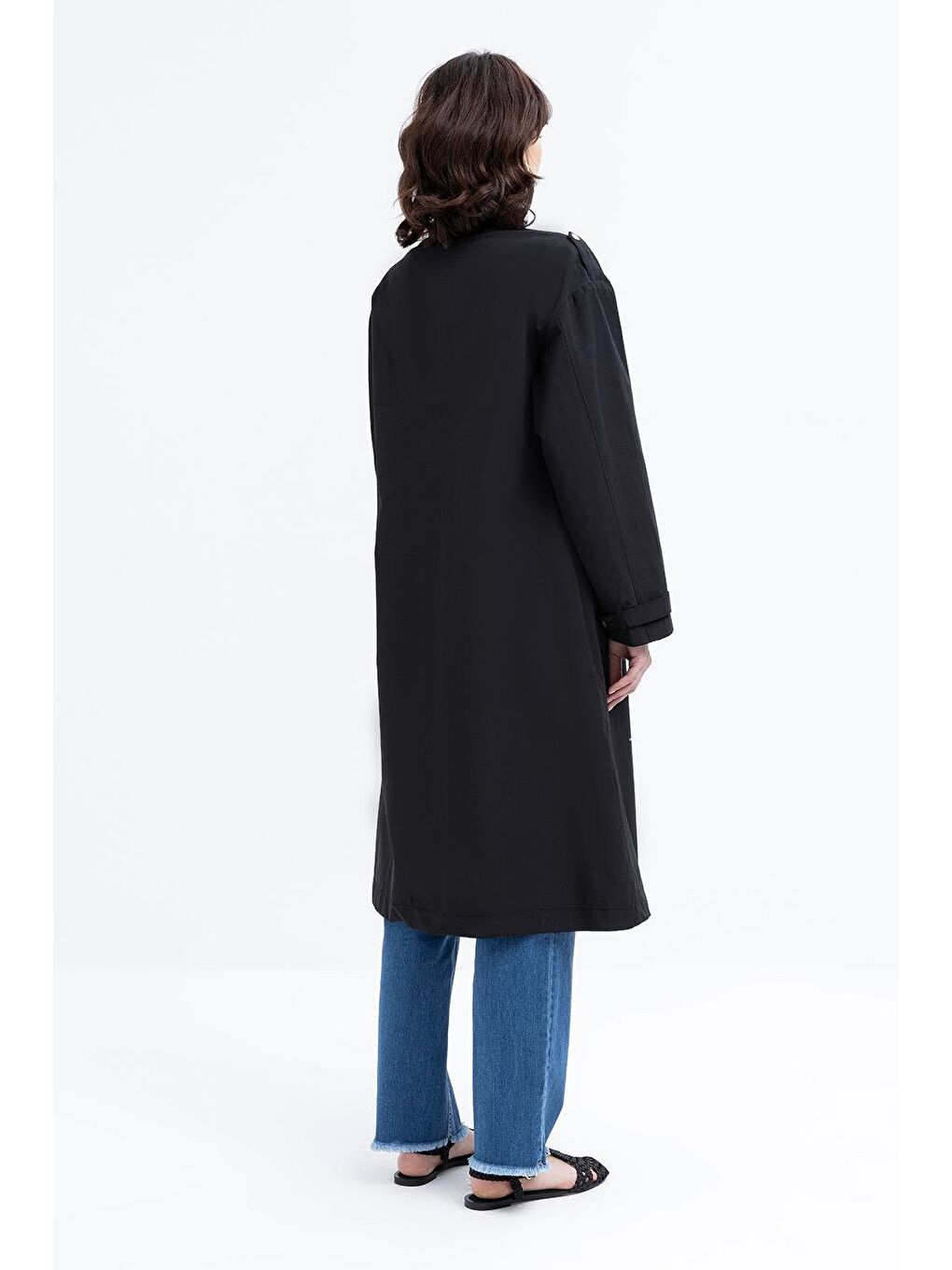 Siyah-Cepli Rüzgarlıklı Trençkot-3