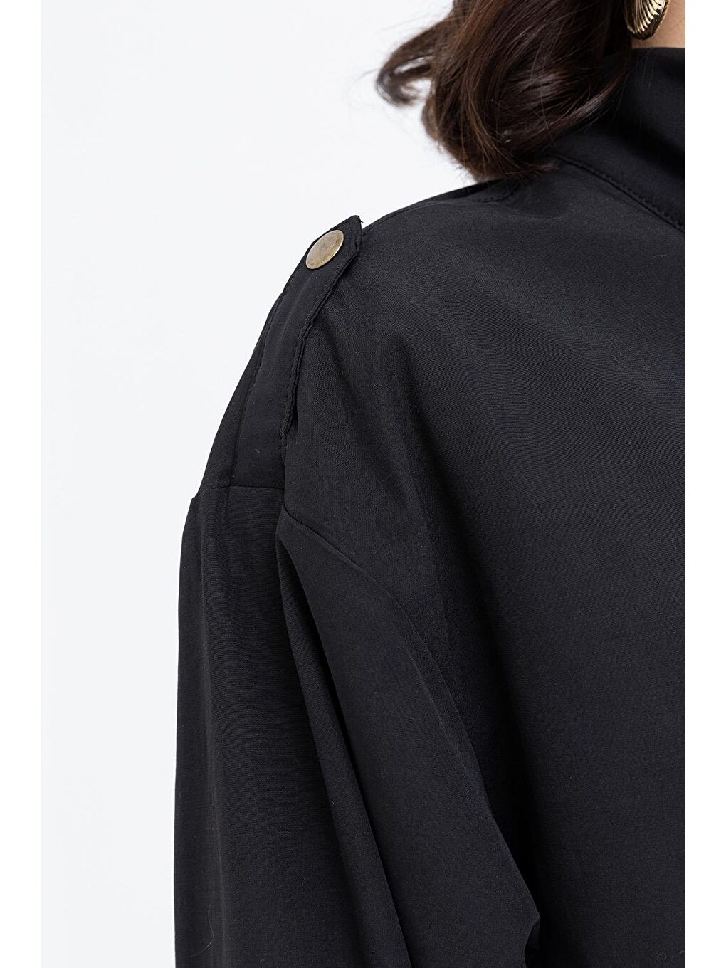 Siyah-Cepli Rüzgarlıklı Trençkot-5