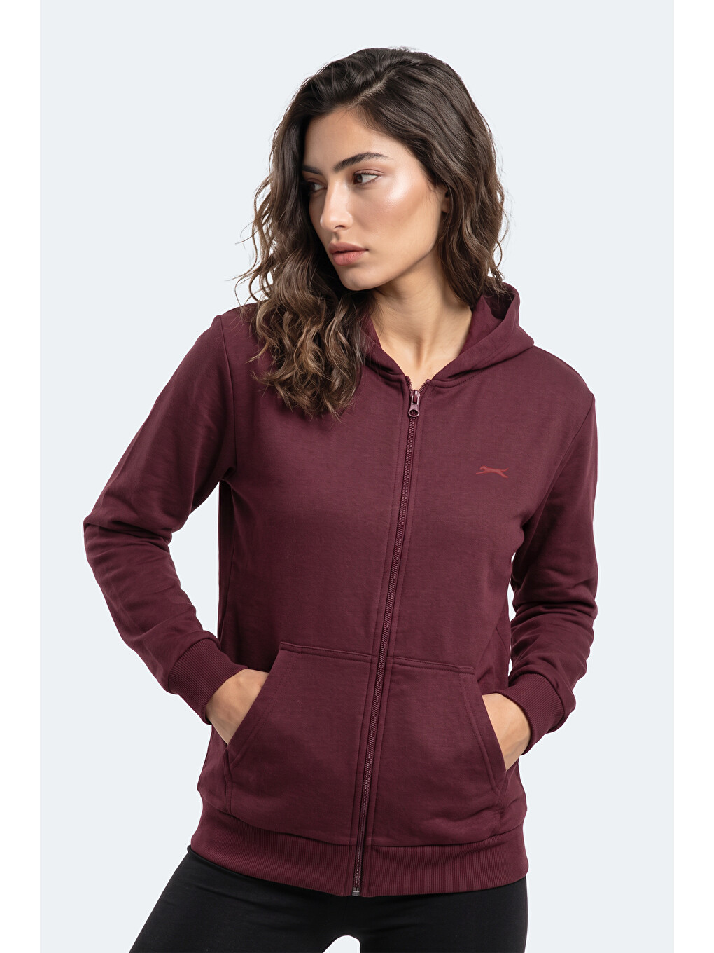Sera I Kadın Fermuarlı Bordo Sweatshırt-6
