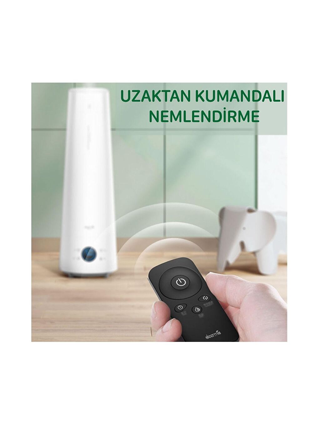 Deerma Beyaz-Renklibaskı LD220 Kumandalı Soğuk Buhar Makinesi - 2