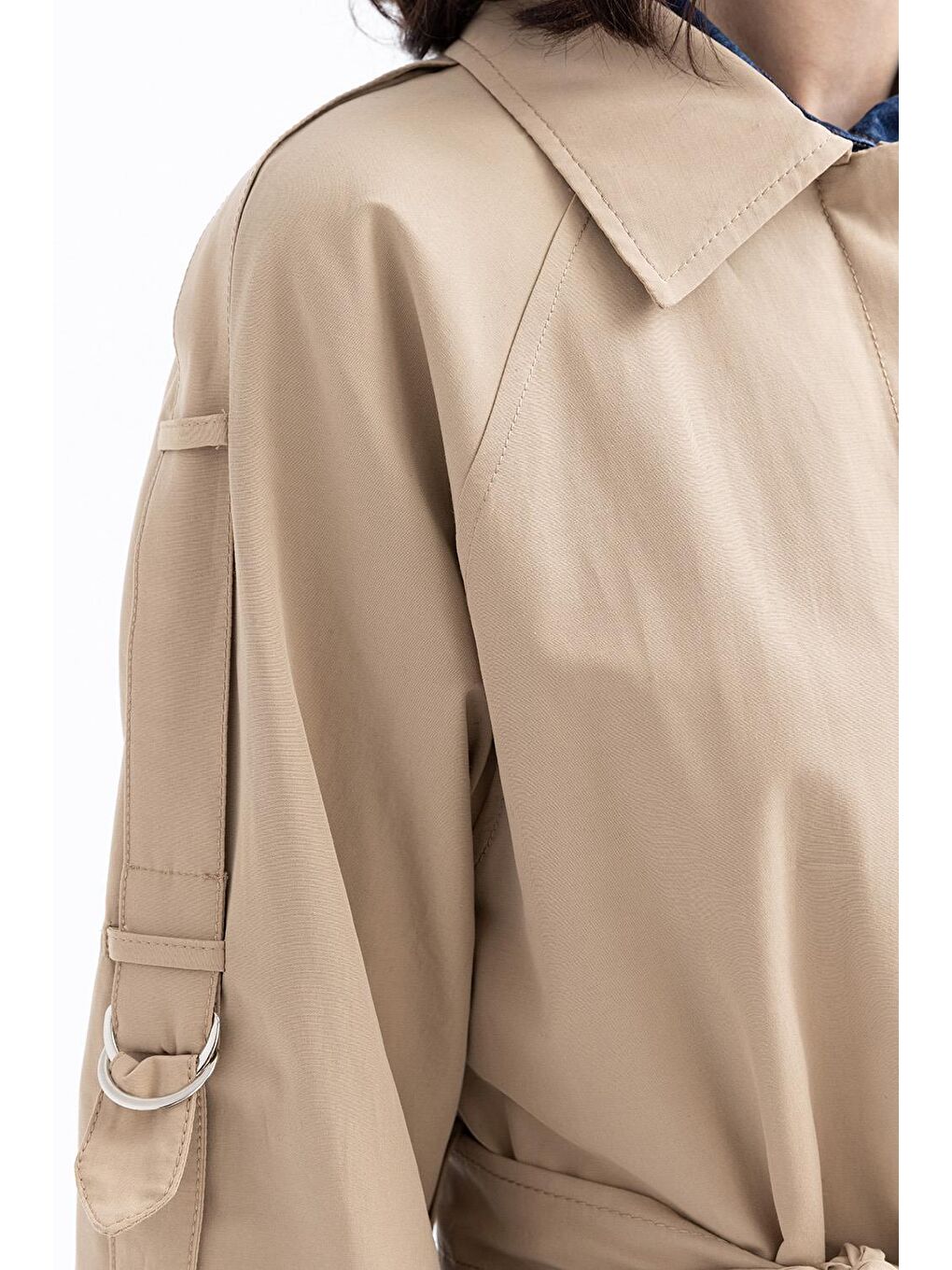 Bej-Cepli Apoletli Trençkot-5