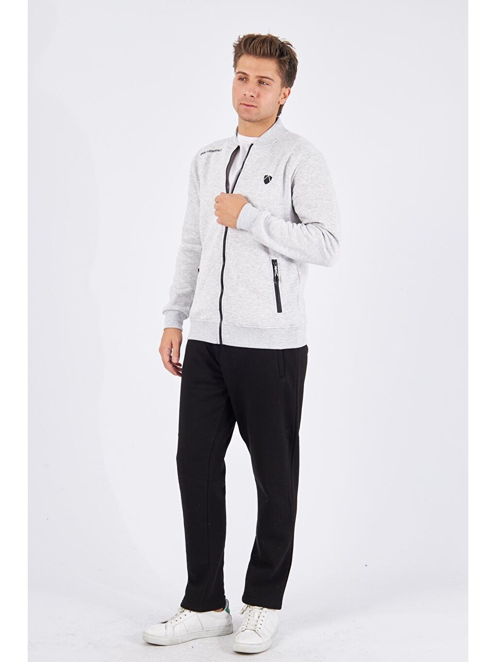 Şardonlu 3 Iplik Kışlık Eşofman Takımı Beyaz 5721-B-3