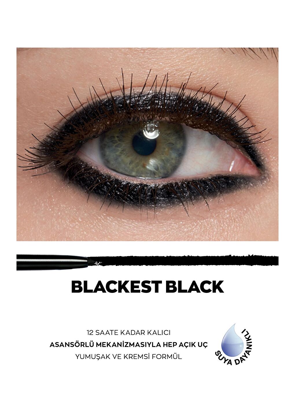 AVON Glimmersticks Asansörlü Açılıp Kapanabilen Göz Kalemi Blackest Black İkili Set - 2