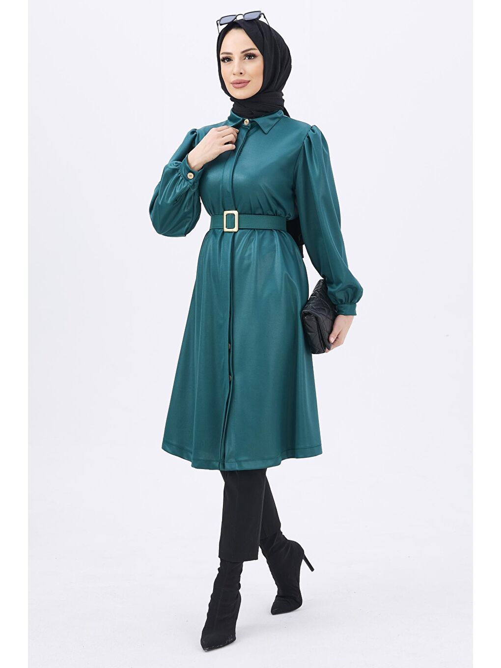 Gömlek Kadın Yeşil Tunik - 11115