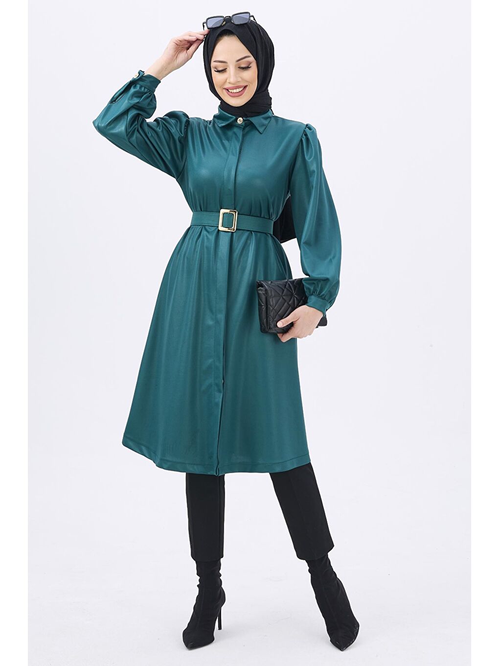 Gömlek Kadın Yeşil Tunik - 11115-1