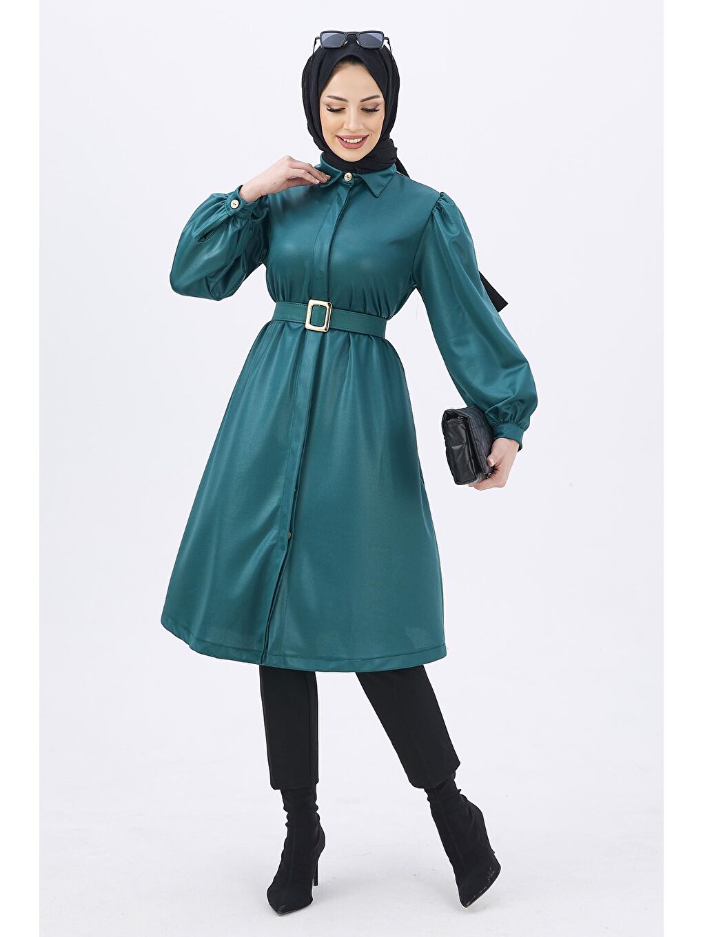 Gömlek Kadın Yeşil Tunik - 11115-2