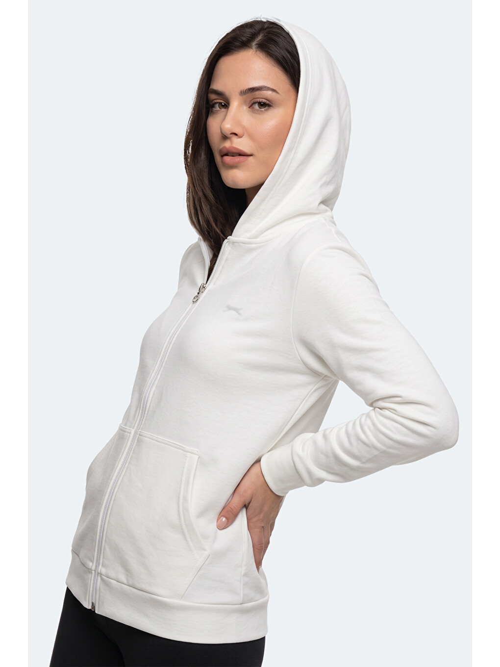 Sera I Kadın Fermuarlı Ekru Sweatshırt-3