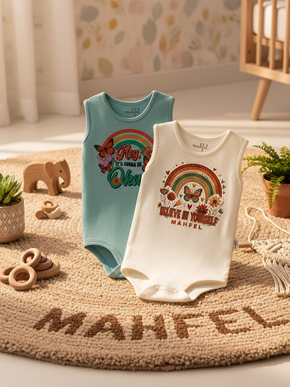 Gri 2'Li Kız %100 Pamuklu Atlet Çıtçıtlı Bebek Body Zıbın 892-891-2