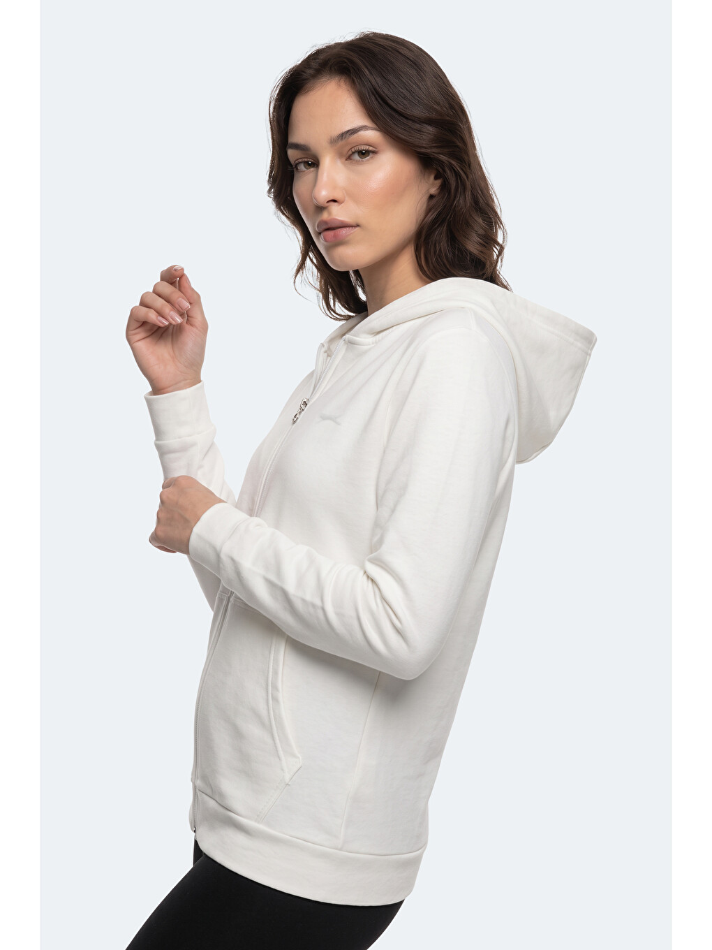 Sera I Kadın Fermuarlı Ekru Sweatshırt-5