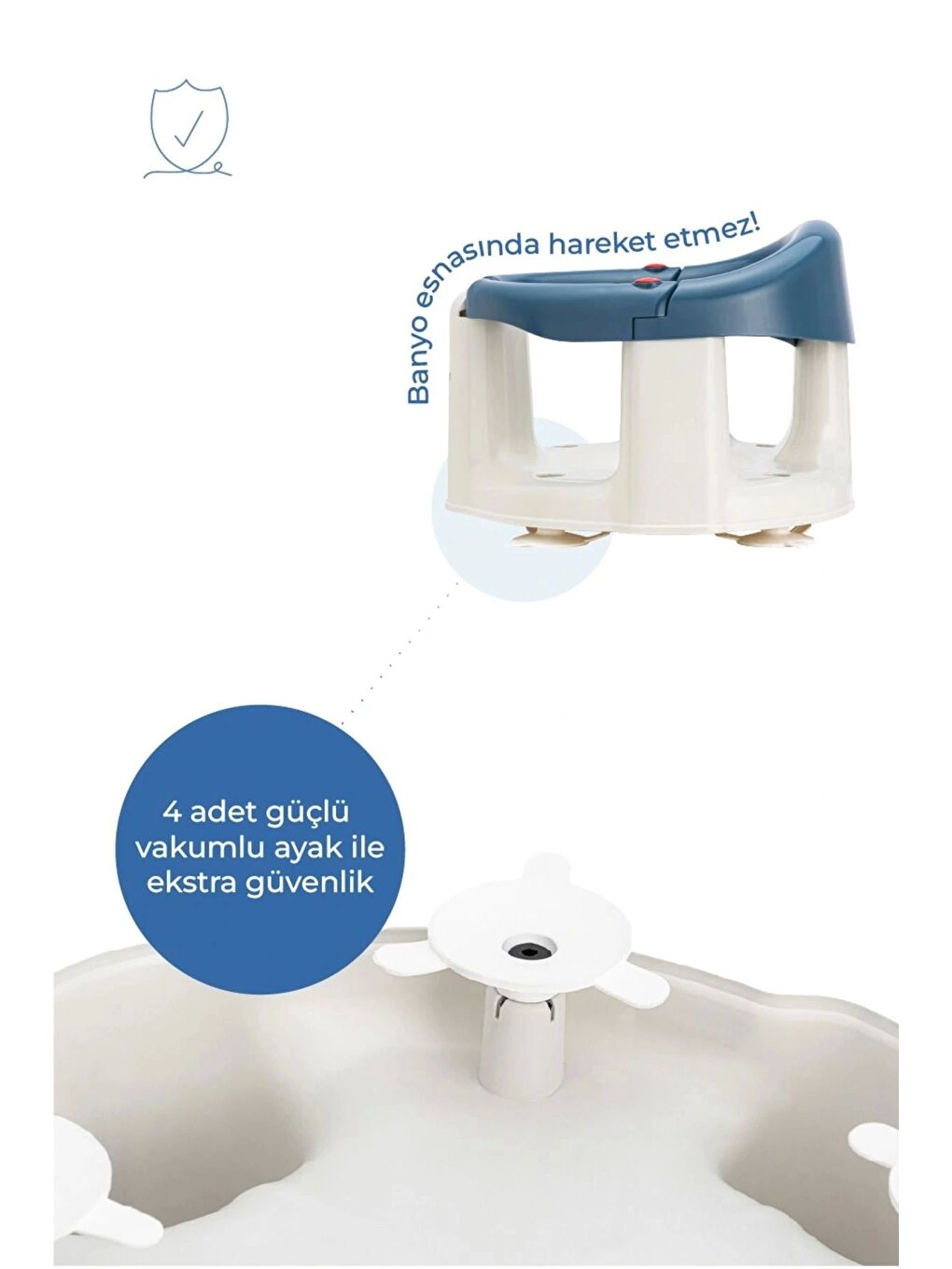 Önden Açılır Banyo & Mama Oturağı İndigo Mavi-3