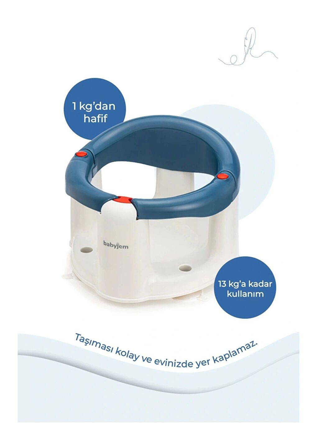 Önden Açılır Banyo & Mama Oturağı İndigo Mavi-5