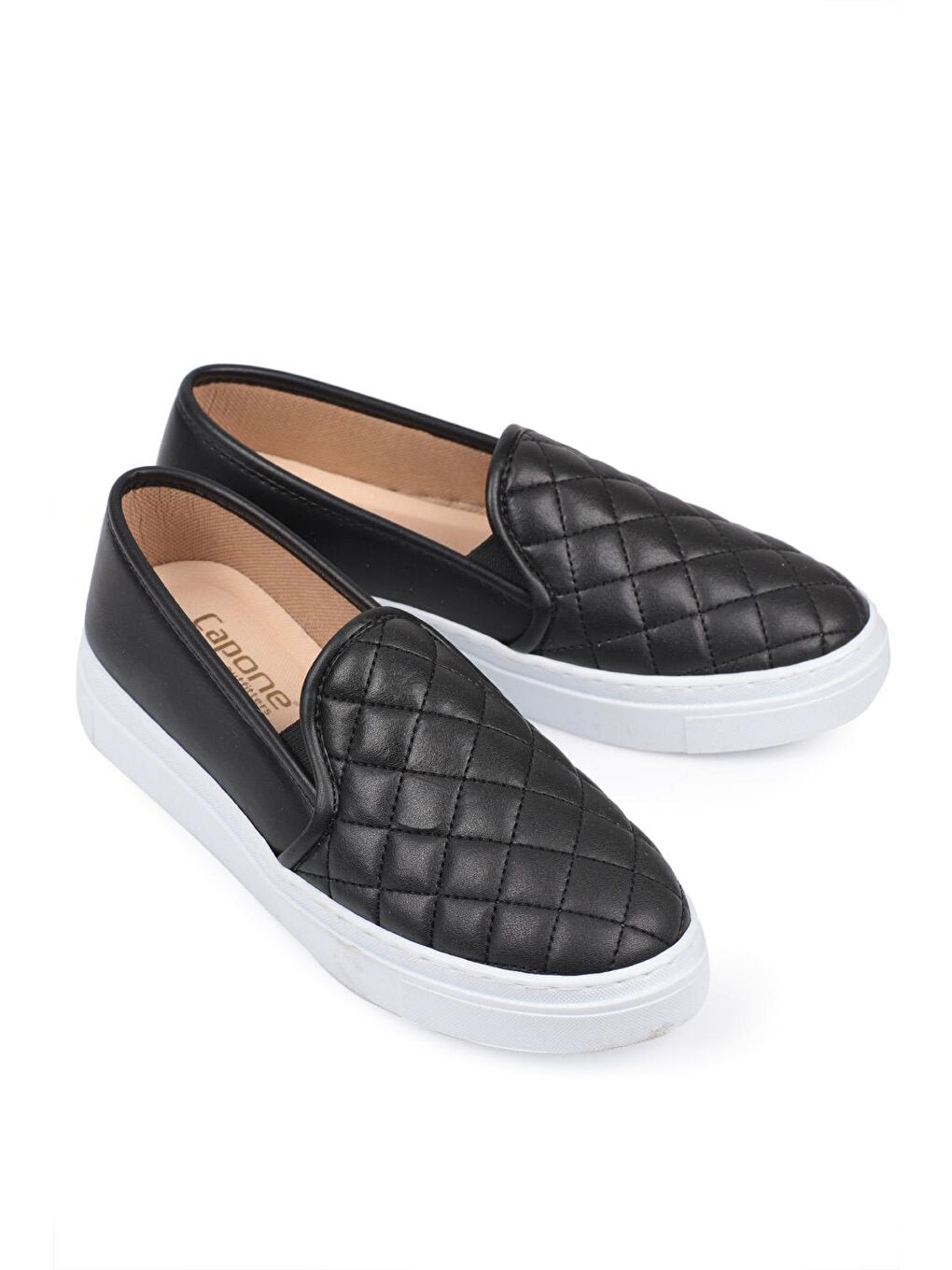 Siyah Kapitone Desenli 030 Kadın Spor Ayakkabı-3