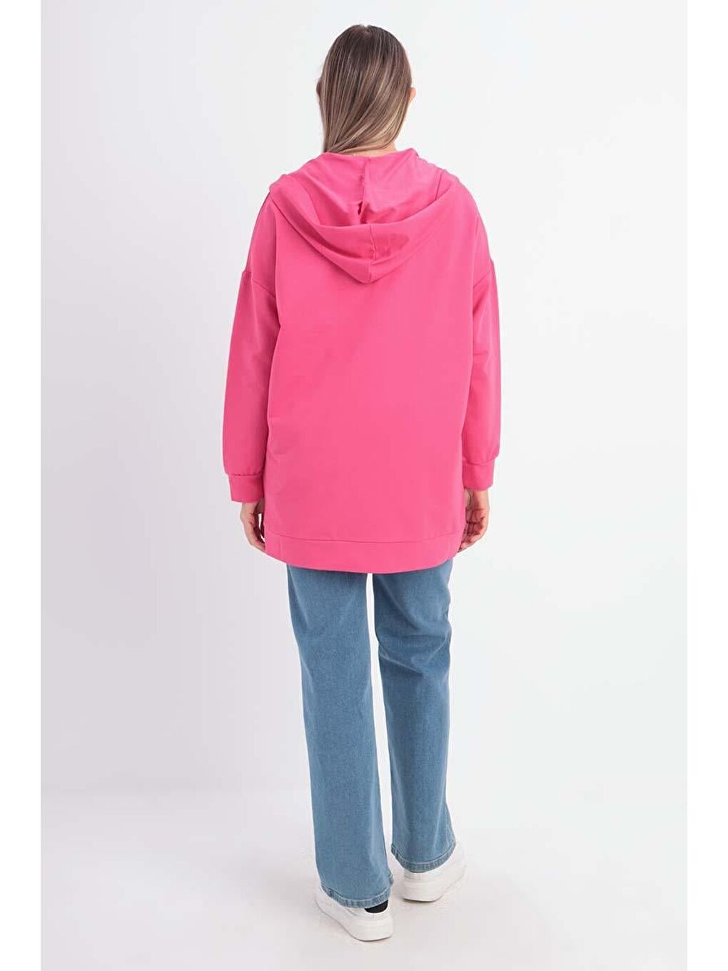 ALLDAY Fuşya Kapüşonlu Fermuarlı Sweat Hırka - 3