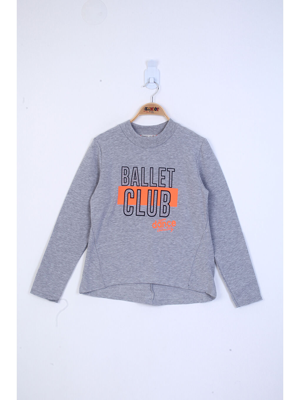 Toontoykids Gri Kız Çocuk Ballet Club Baskılı Sweatshirt