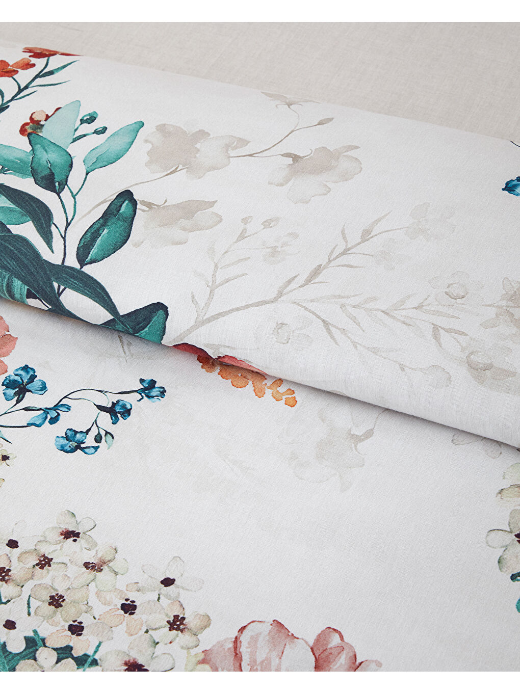 Flora Vista Dijital Baskılı Soft Pamuk Çift Kişilik Nevresim Takımı Turuncu-3