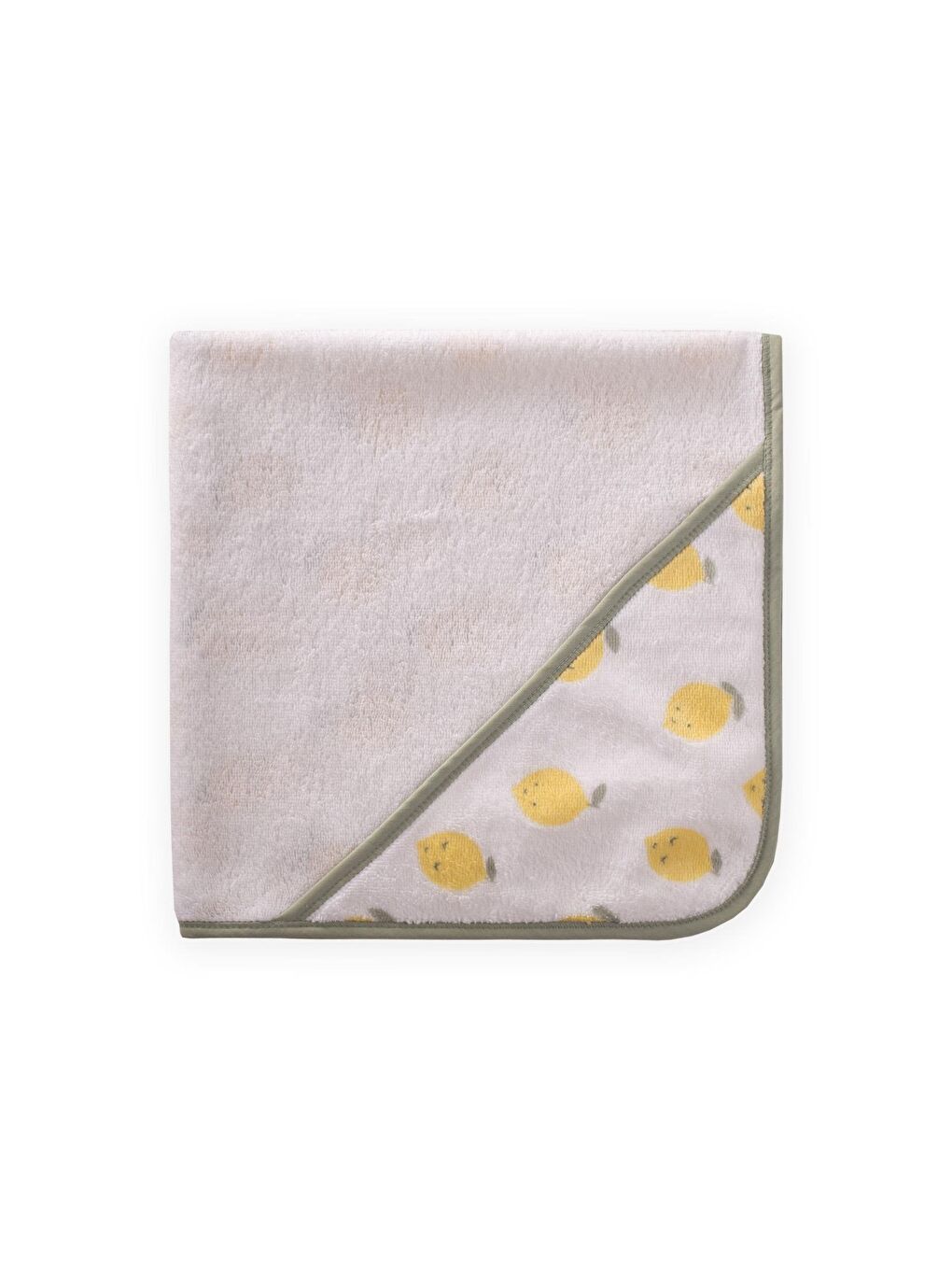 Limon Baskılı Üçgen Havlu 65X65 Cm Beyaz