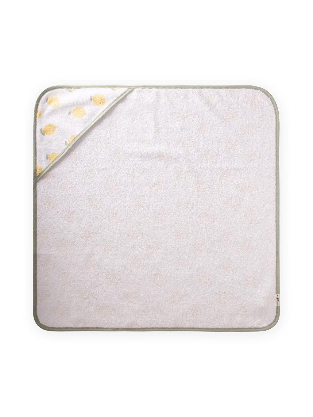 Limon Baskılı Üçgen Havlu 65X65 Cm Beyaz-2
