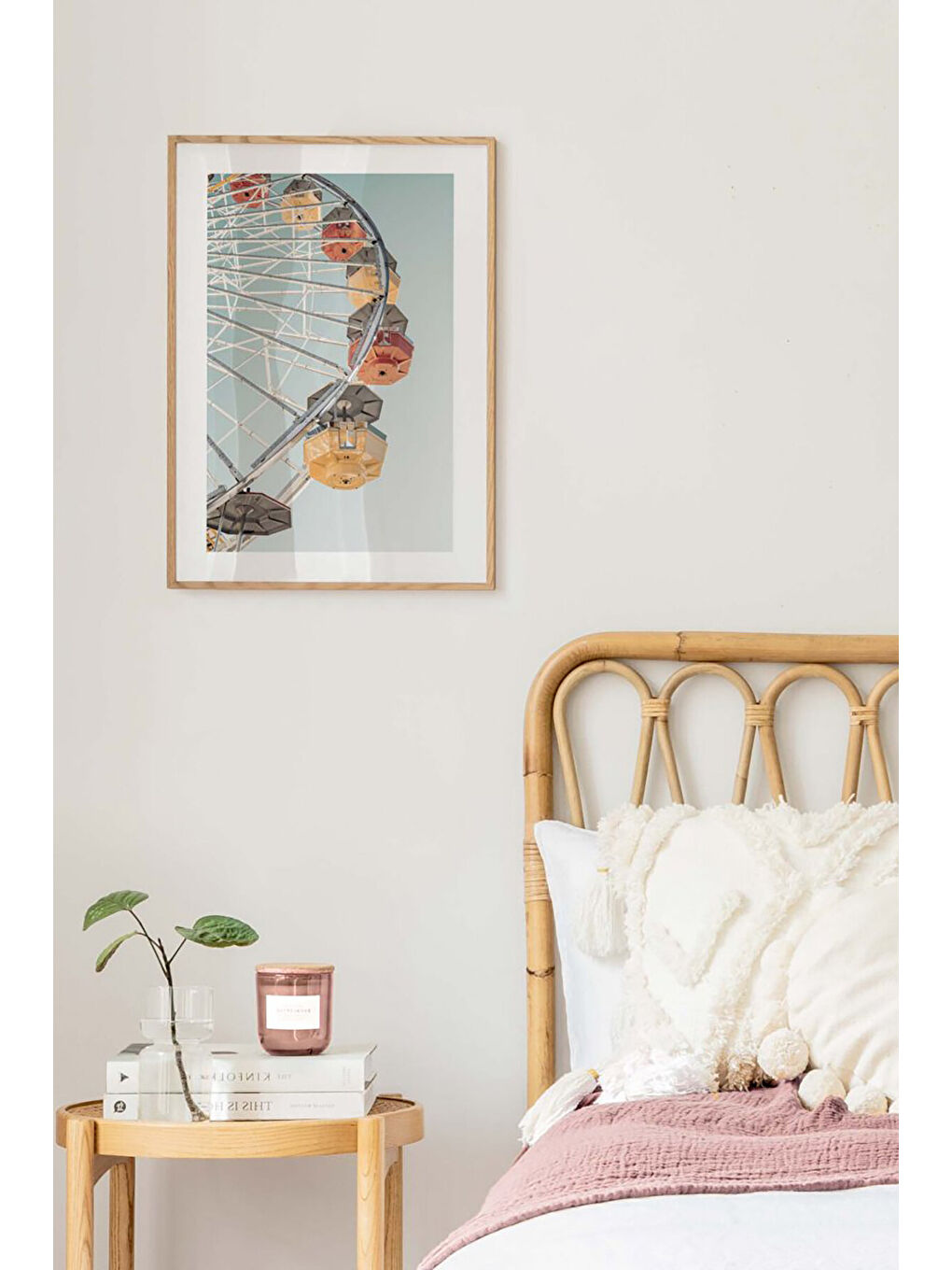 Beyaz Tek Parça Ahşap Çerçeveli Poster Tablo - TEKHAMCERCEVE143