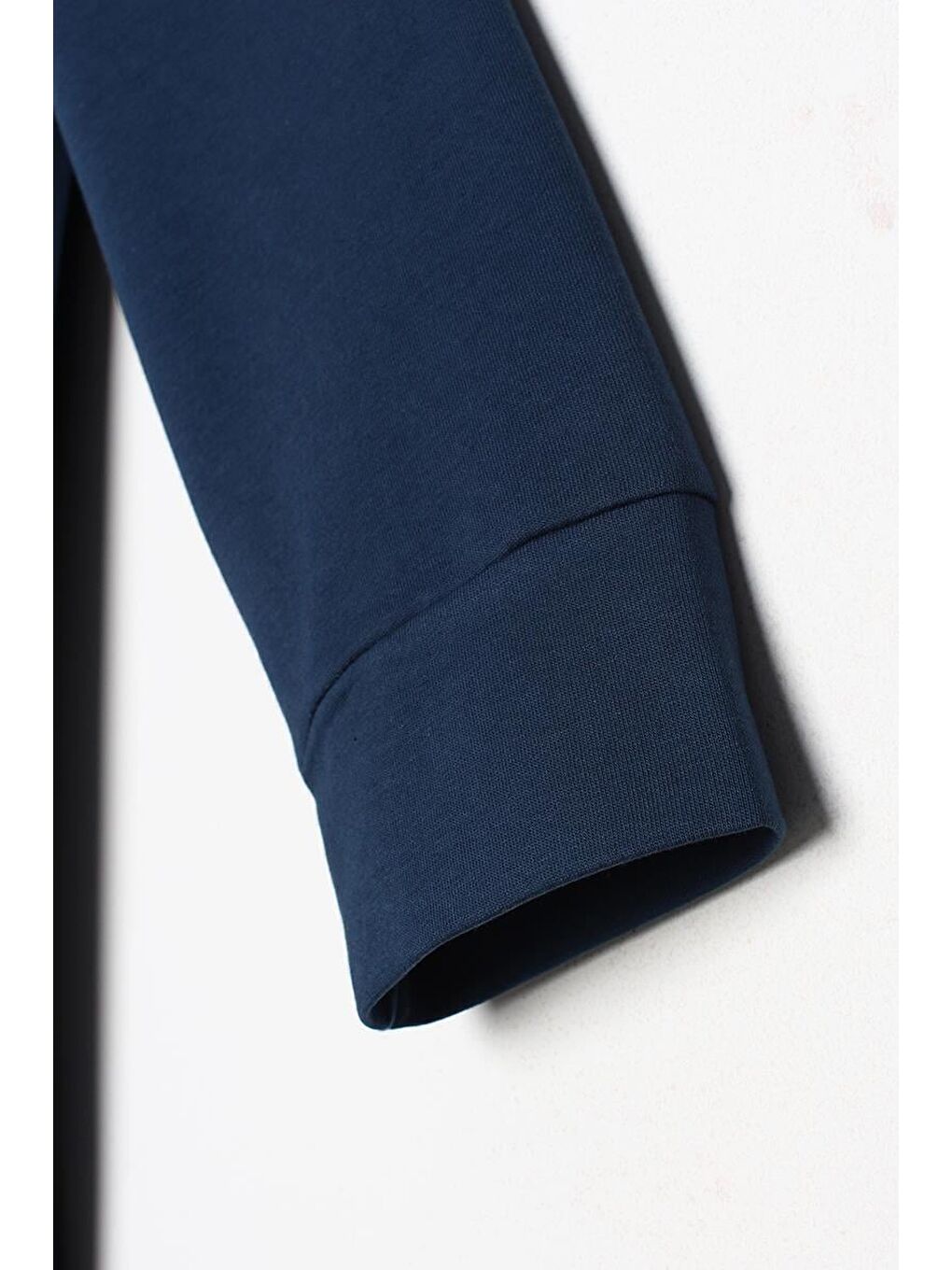 Koyu İndigo Kapüşonlu Fermuarlı Sweat Hırka-5