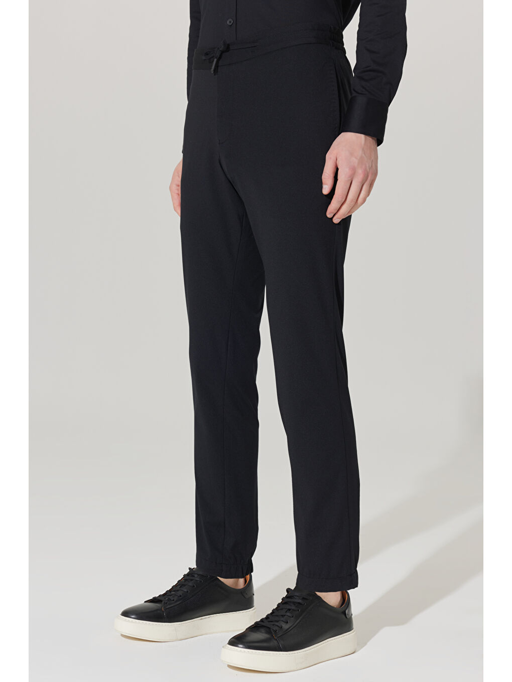 Erkek Siyah Slim Fit Dar Kesim İtalyan Yaka Ekstra Rahat Tüylenme Yapmayan Mono Yaka Takım Elbise-6