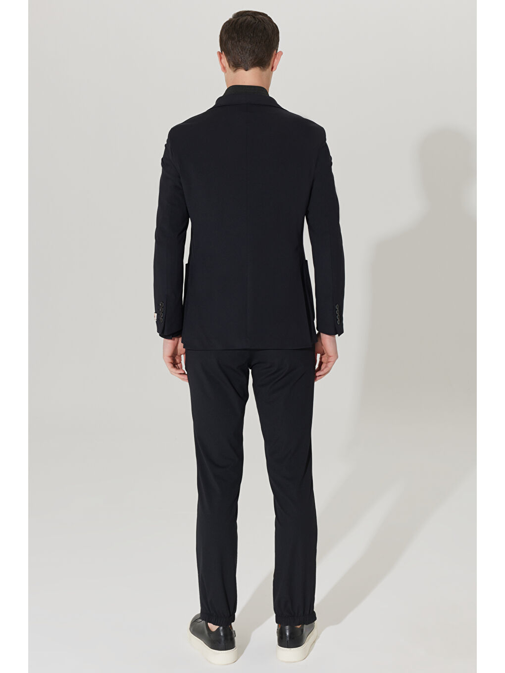 Erkek Siyah Slim Fit Dar Kesim İtalyan Yaka Ekstra Rahat Tüylenme Yapmayan Mono Yaka Takım Elbise-8