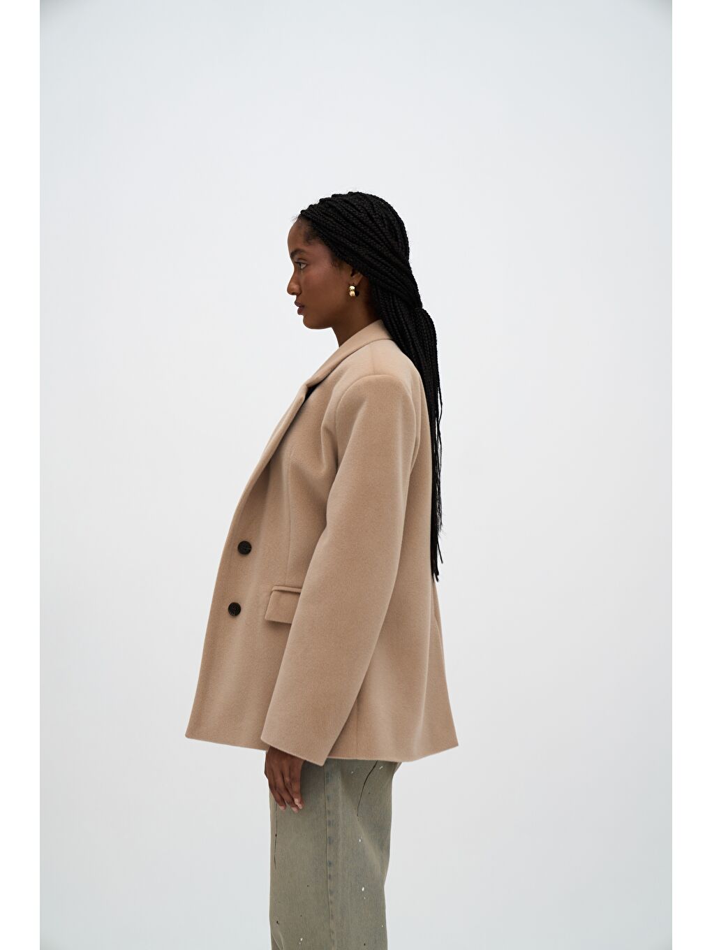 Kaela Bel Oturmalı Bej Blazer-2