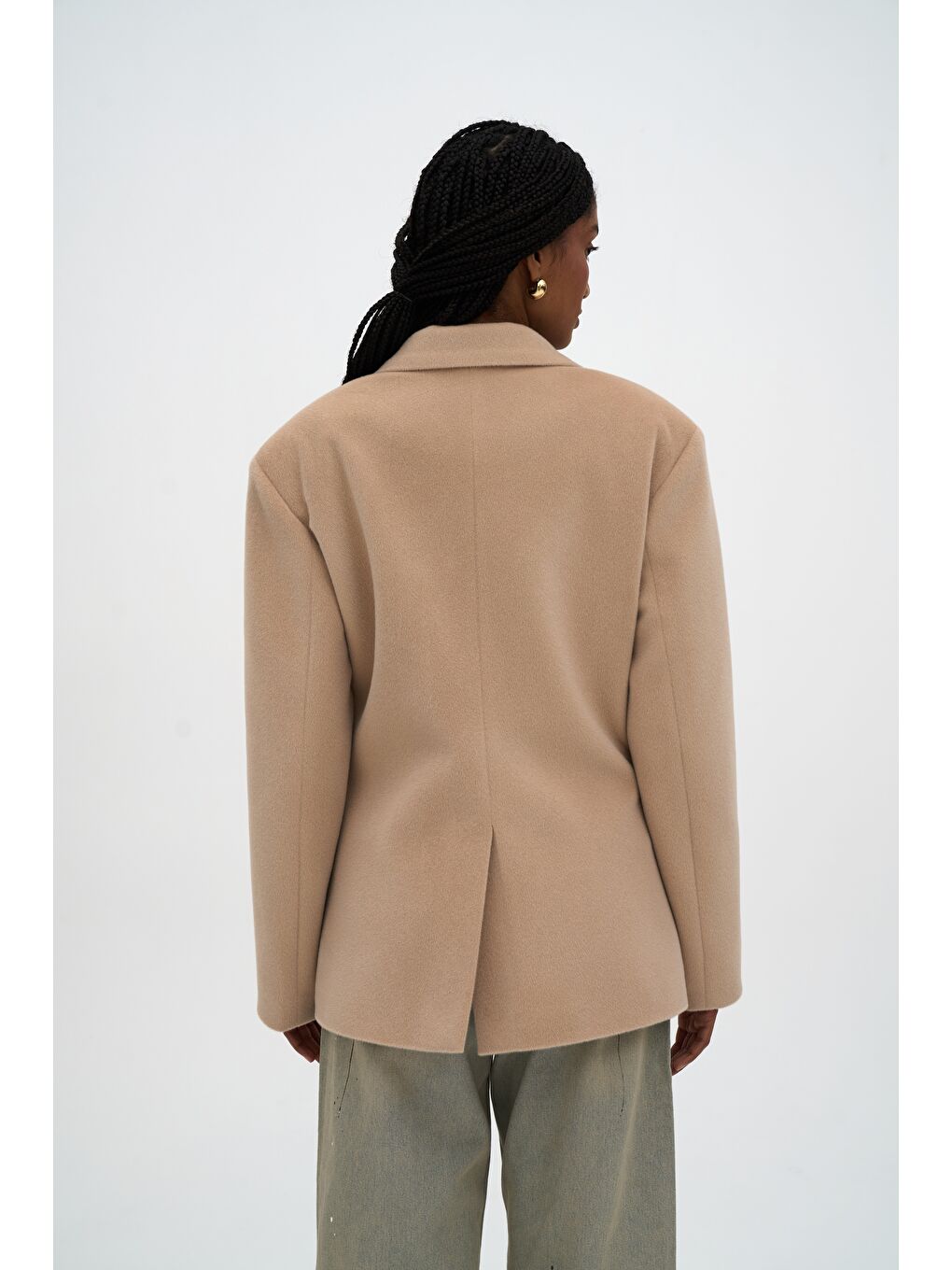 Kaela Bel Oturmalı Bej Blazer-4