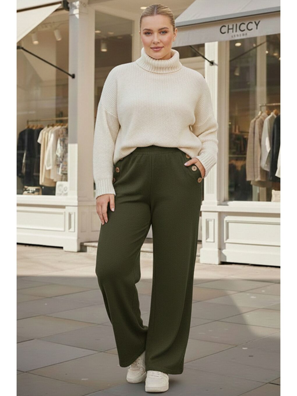 Sarı İtalyan Büyük Beden İtalyan Hardal Rengi Lastikli Bel Geniş Paça İnce Fitilli Kadife Pantolon 100 62-1