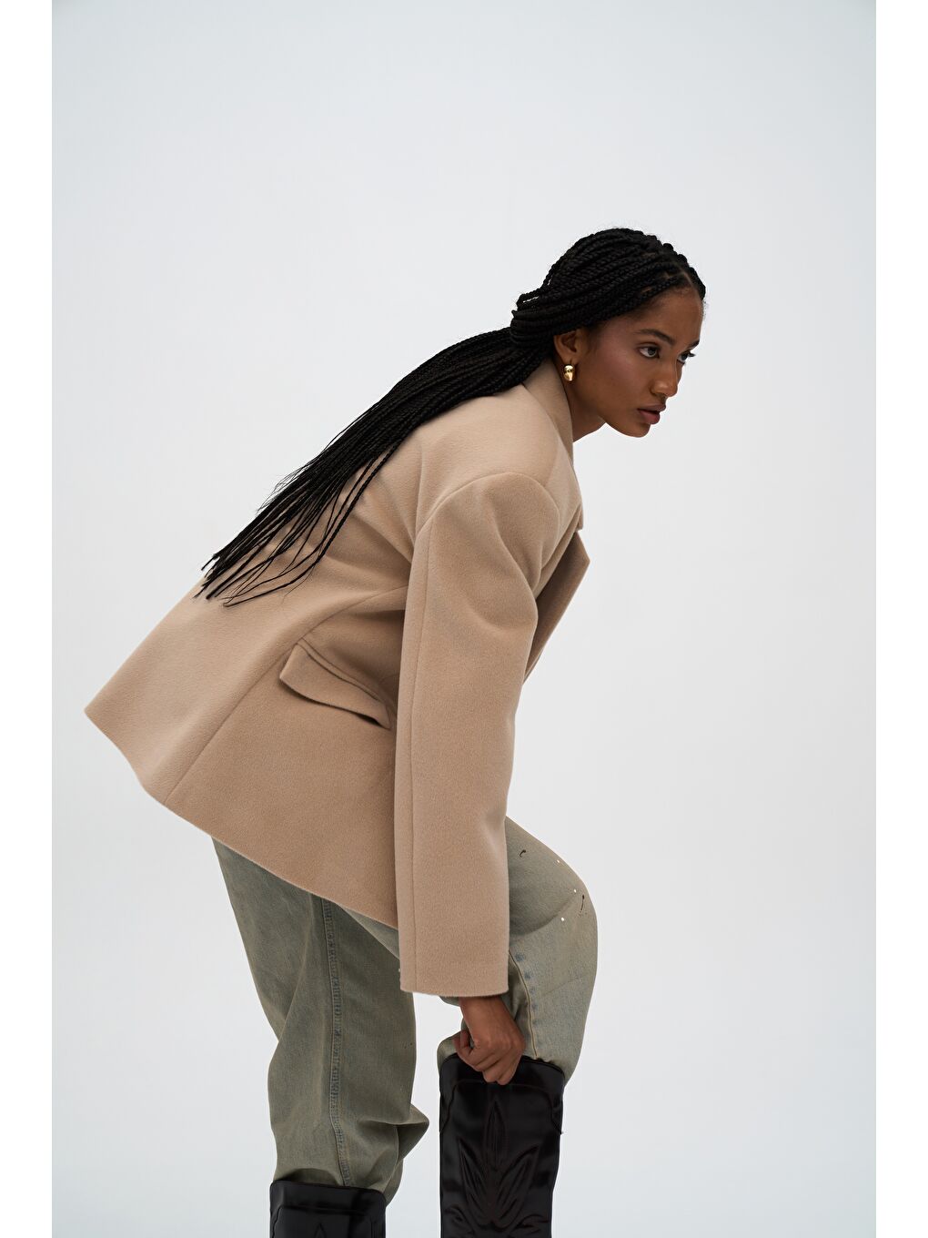 Kaela Bel Oturmalı Bej Blazer-5