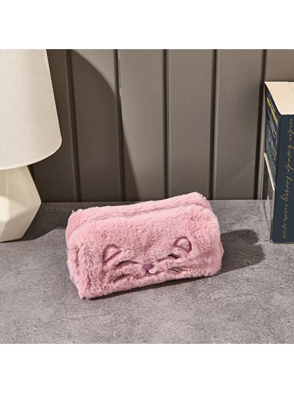 Rabbit Desenli Pelüş Kalemlik - Pembe - 22x12 cm