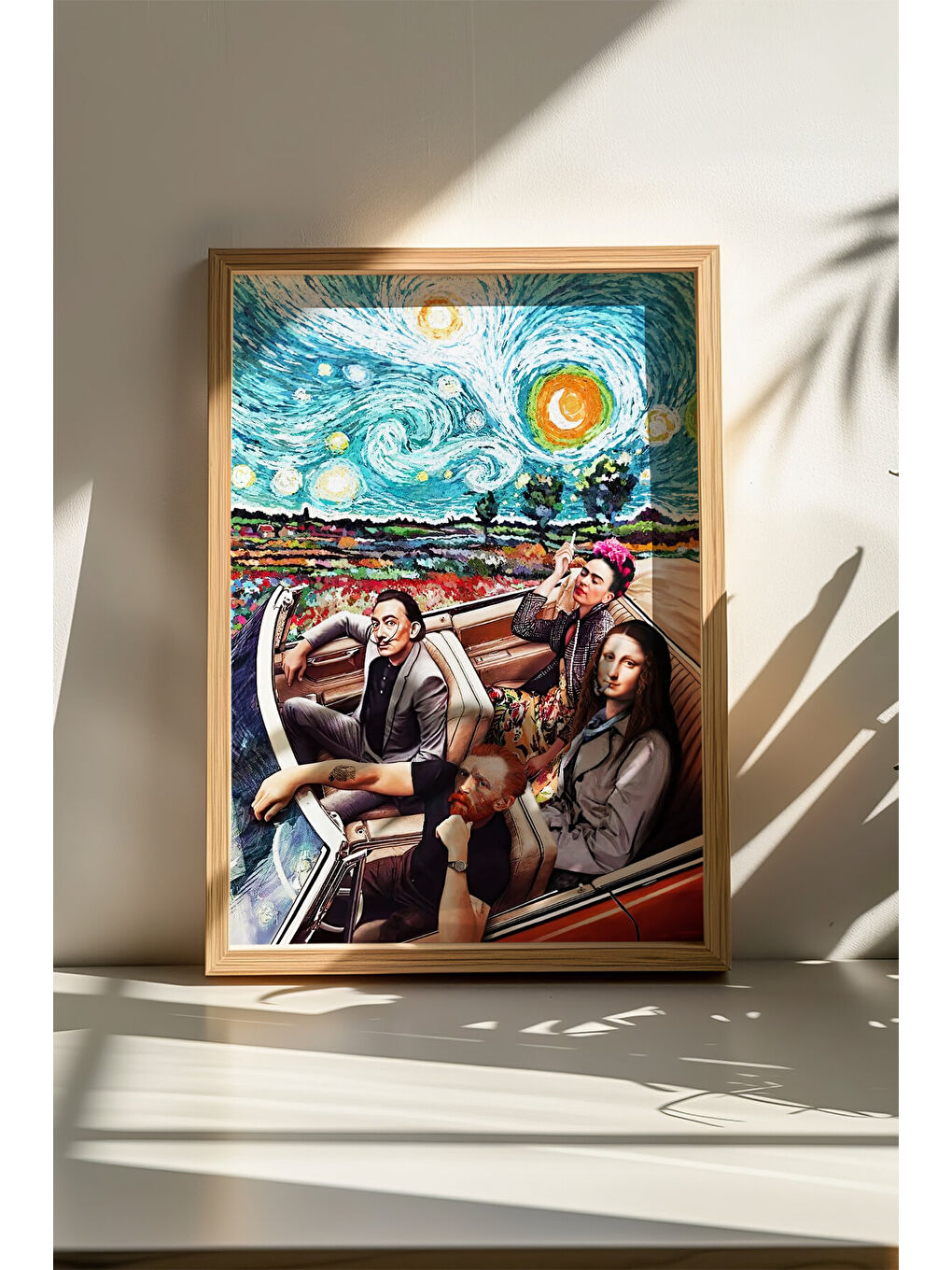 Beyaz Tek Parça Gerçek Ham Ahşap Çerçeveli Tablo - Model 38 - ARTSMDFTEK38-3348-1