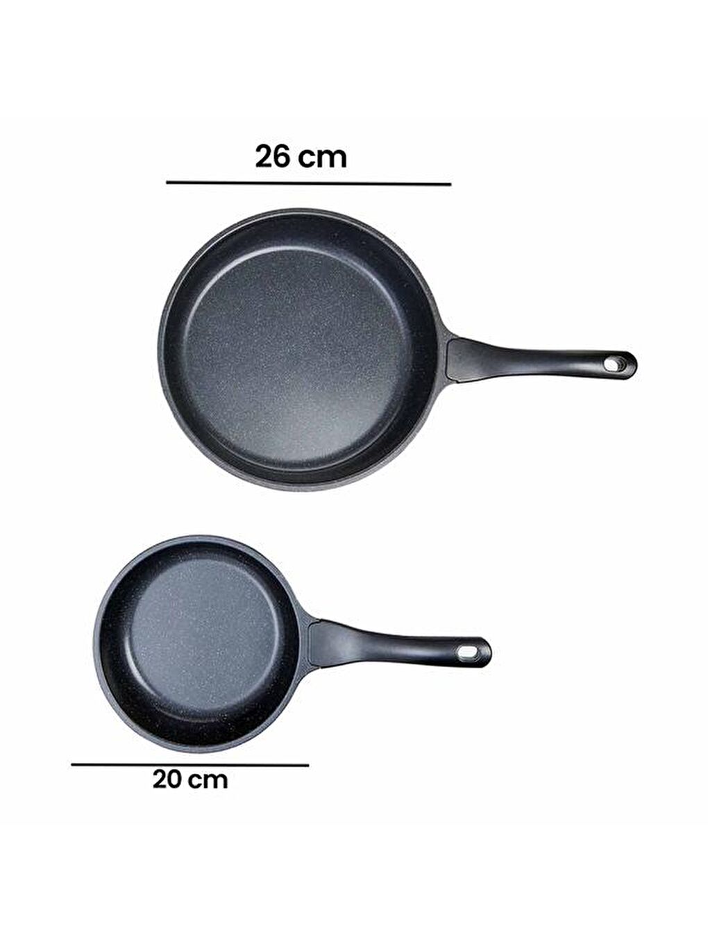 Gri 2'li Granit Tava Seti - 20 cm + 26 cm