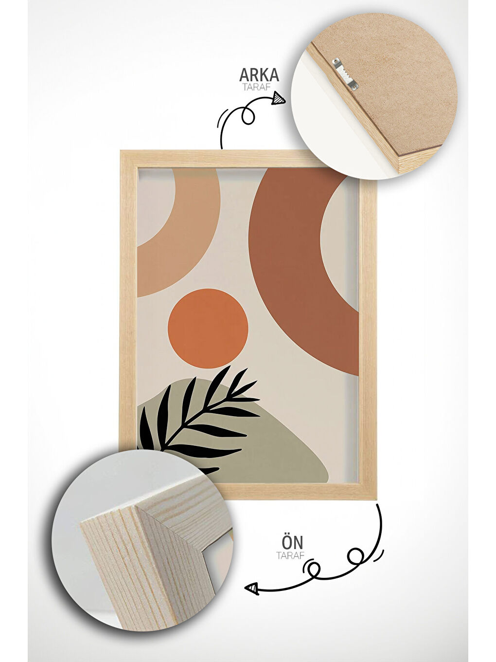 Beyaz Gerçek Ahşap Çerçeveli 3 Parça 3D Poster Tablo Seti - ERSY3SET21 - ERSY3SET21-3348-4