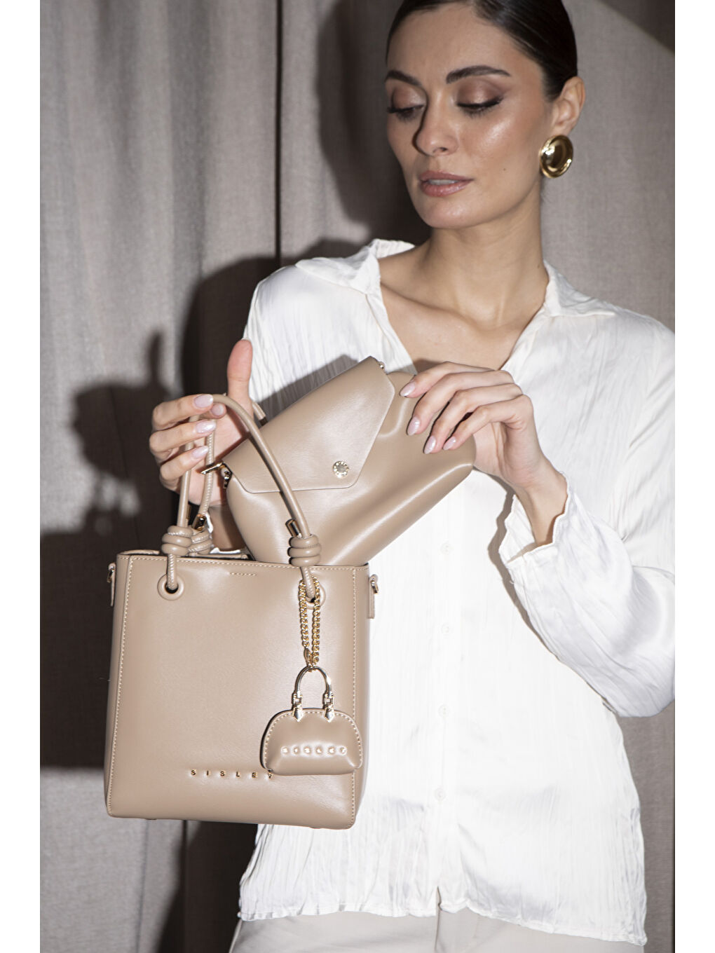 Bej Kadin El Çantasi Ten SLY168-1