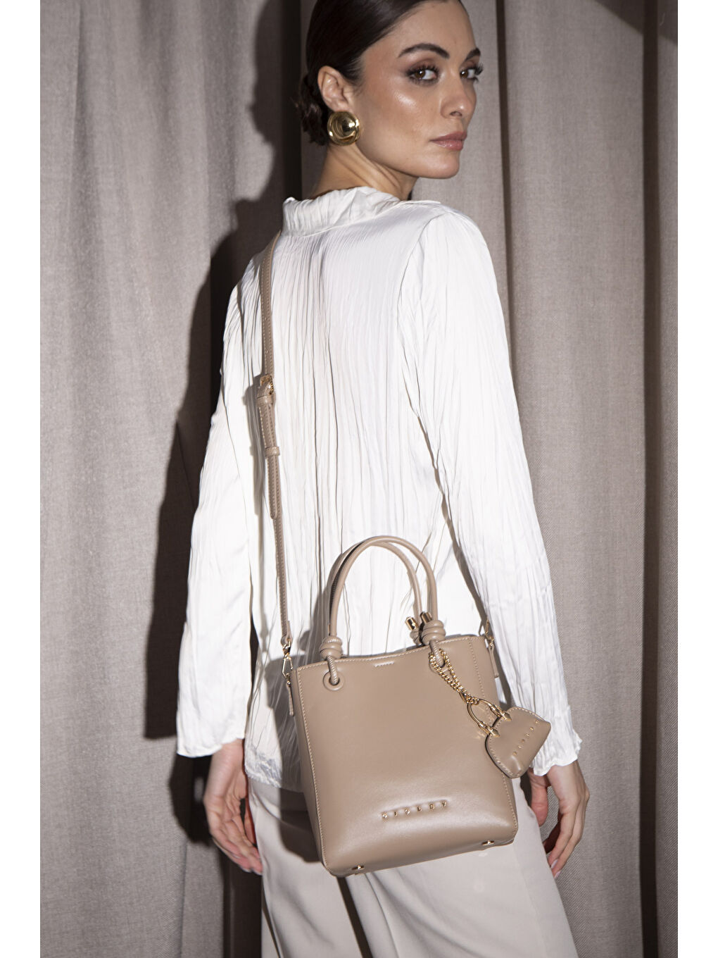 Bej Kadin El Çantasi Ten SLY168-2