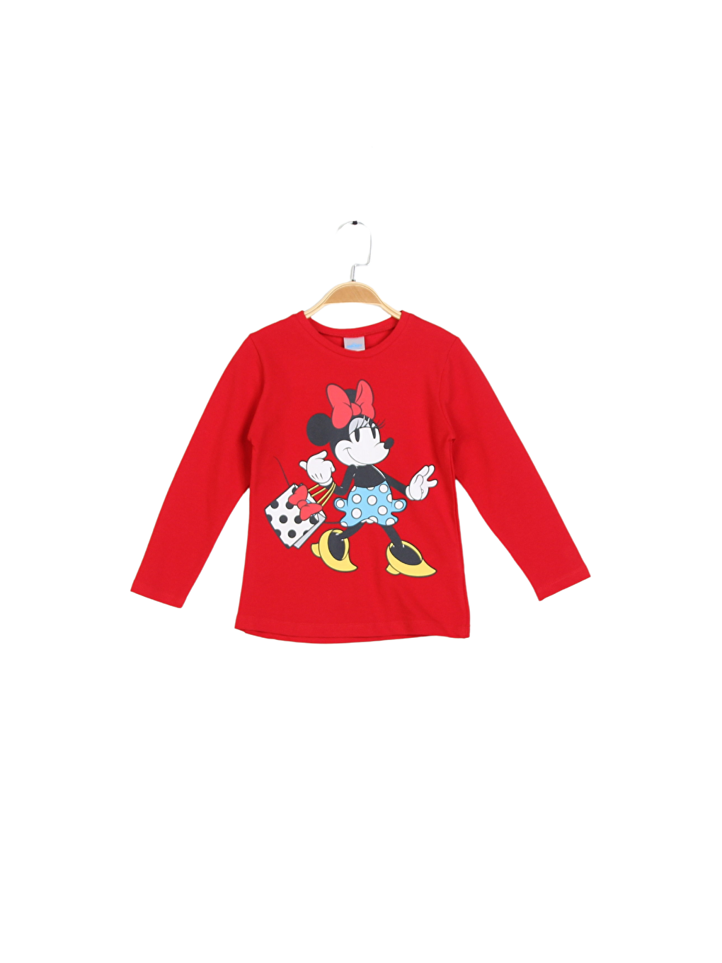 Supermino Kırmızı Minnie Mouse Kız Çocuk Uzun Kol Tshırt PL22504