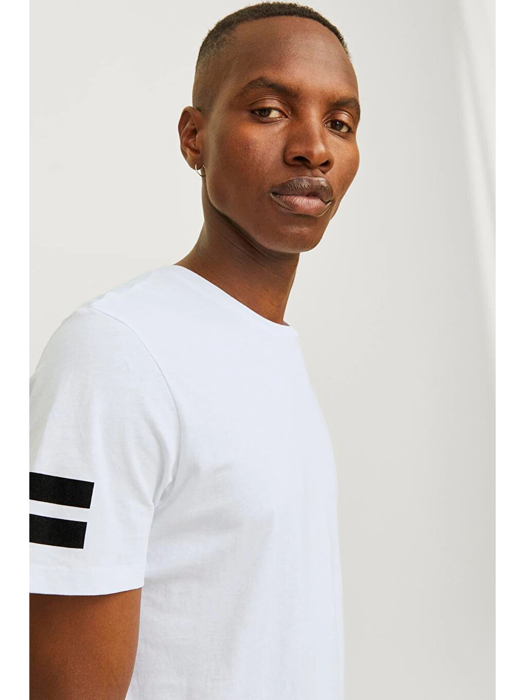 Beyaz Core Jcoboro %100 Pamuk Regular Fit Bisiklet Yaka Tişört 12116021-2