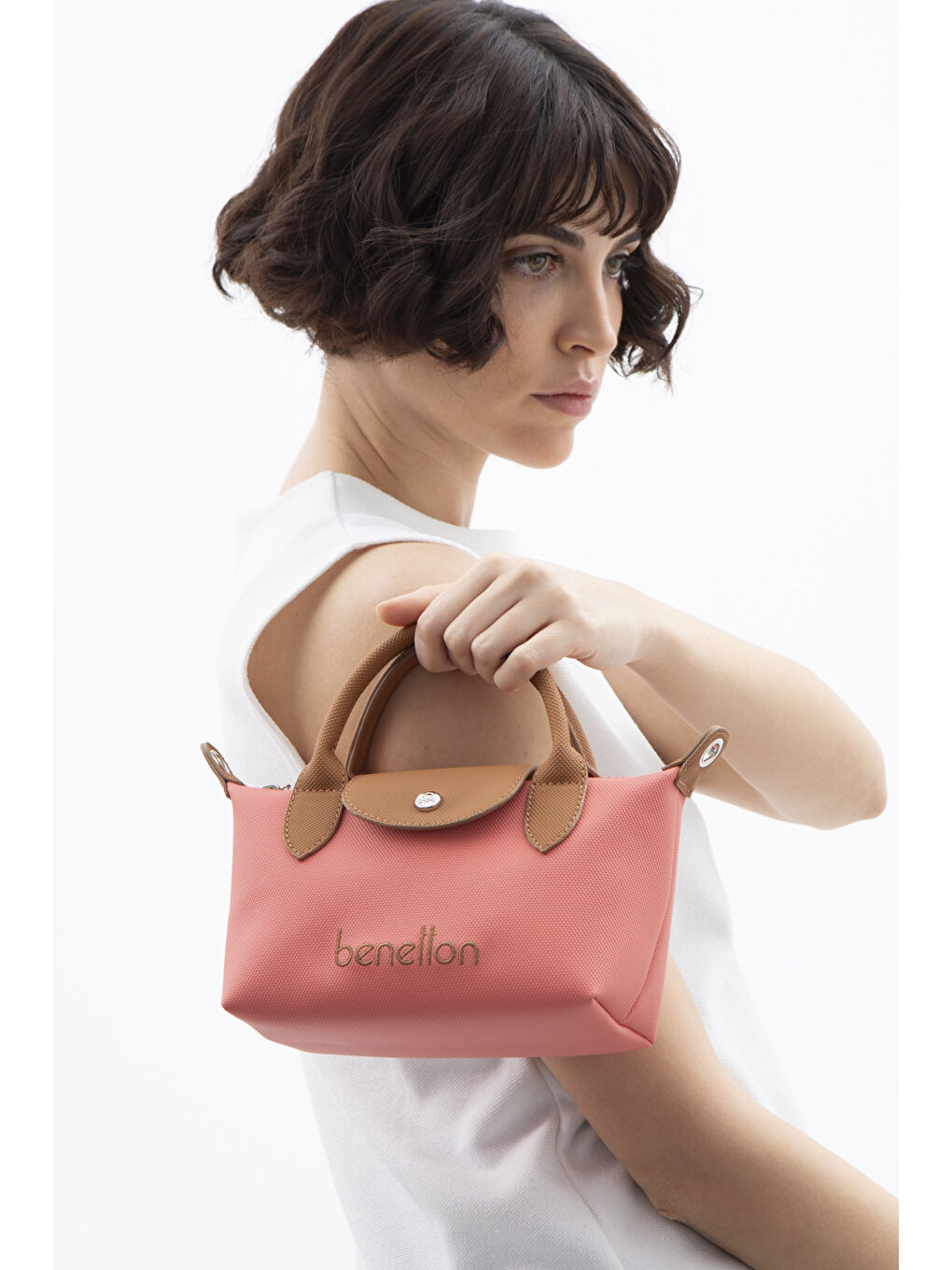 Pembe Kadin Çapraz Çanta Mercan-Camel BNT1601