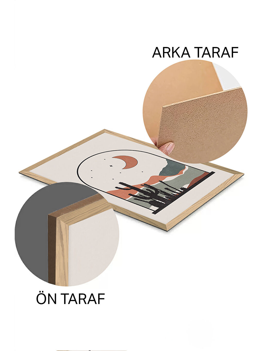 Beyaz 3 Parça Ahşap Çerçeve Görünümlü Mdf Tablo Seti - ERSYCRVSZ3SET9 - 20 x 30-1