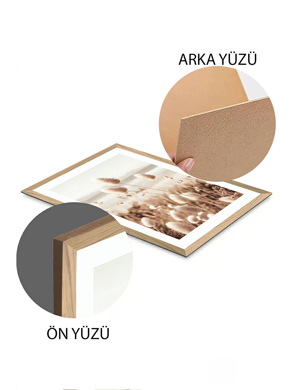 Beyaz 2 Parça Ahşap Çerçeve Görünümlü Mdf Tablo Seti 33x48 Cm - Model 5 - ERSY2MDFMODEL5-2030-2