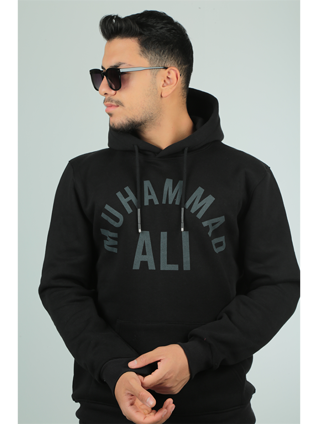 Miron Siyah Muhammadali Baskılı Sweatshirt Regular Fit-Siyah