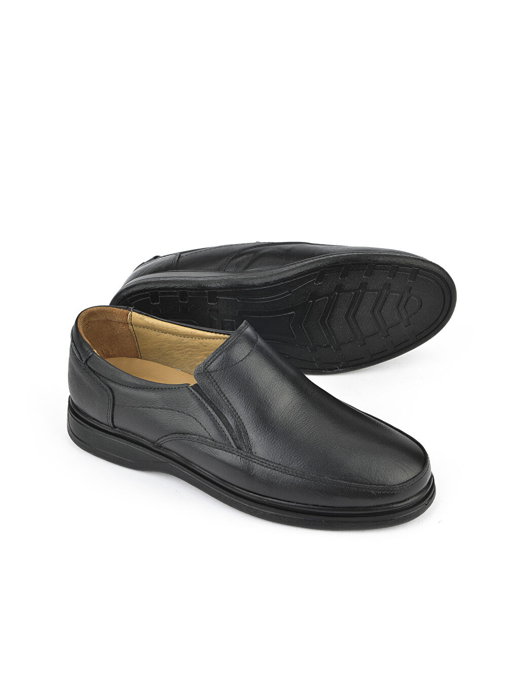 Erkek Hakiki Deri Konfor Ayakkabı 151423Z801 Siyah-3