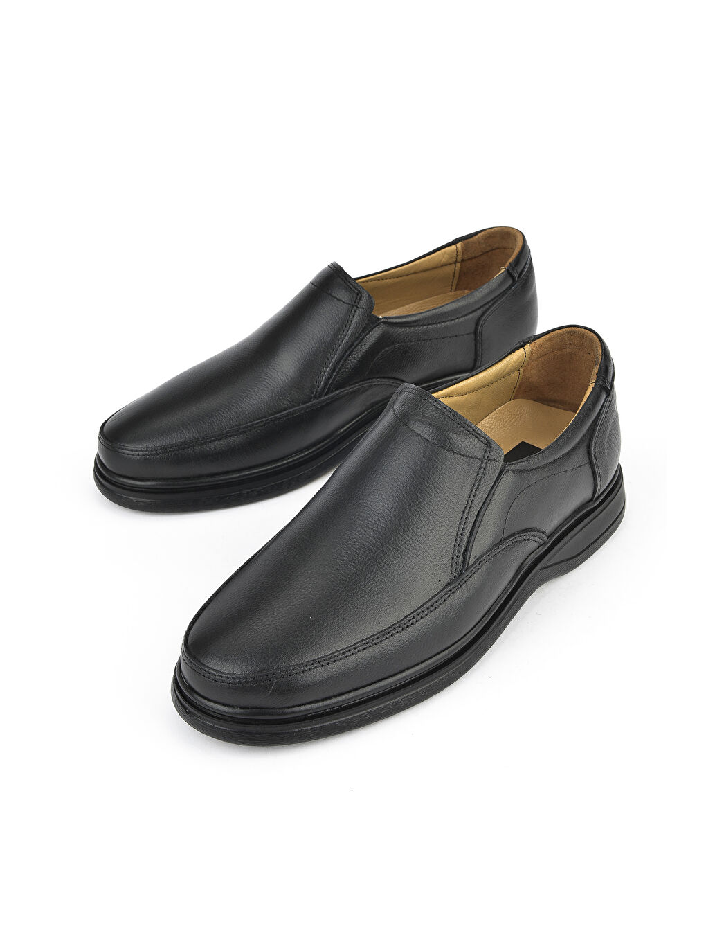 Erkek Hakiki Deri Konfor Ayakkabı 151423Z801 Siyah-4