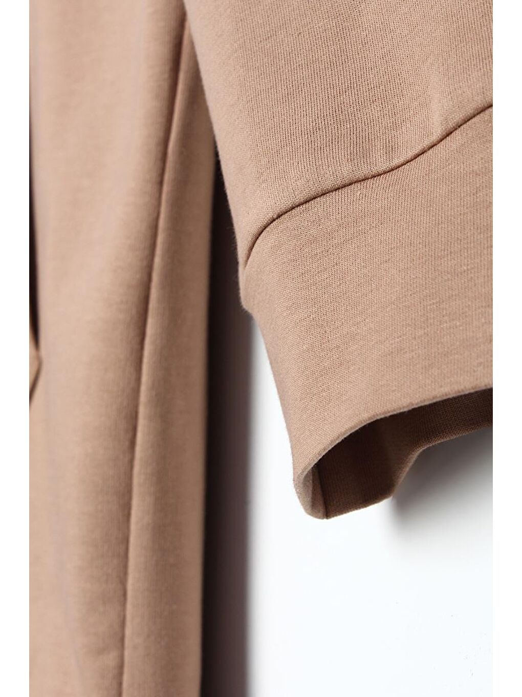 Kahverengi Bisküvi Kapüşonlu Fermuarlı Sweat Hırka-4