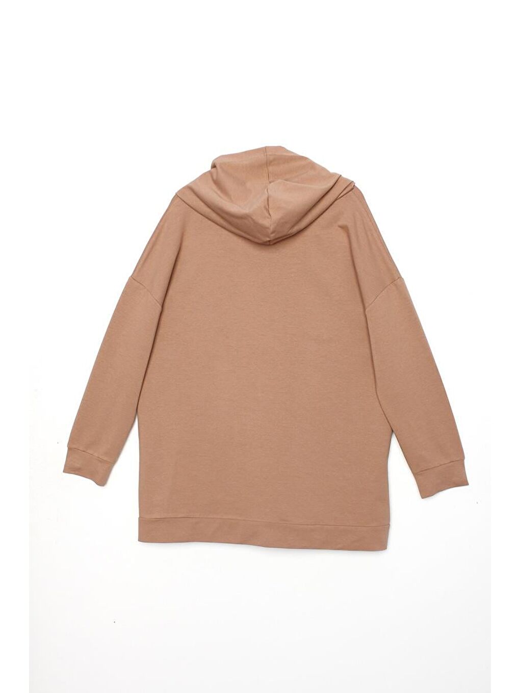Kahverengi Bisküvi Kapüşonlu Fermuarlı Sweat Hırka-5
