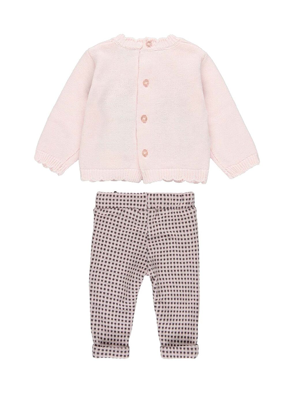Kız Bebek Kazak Pantolon Set Pembe-1
