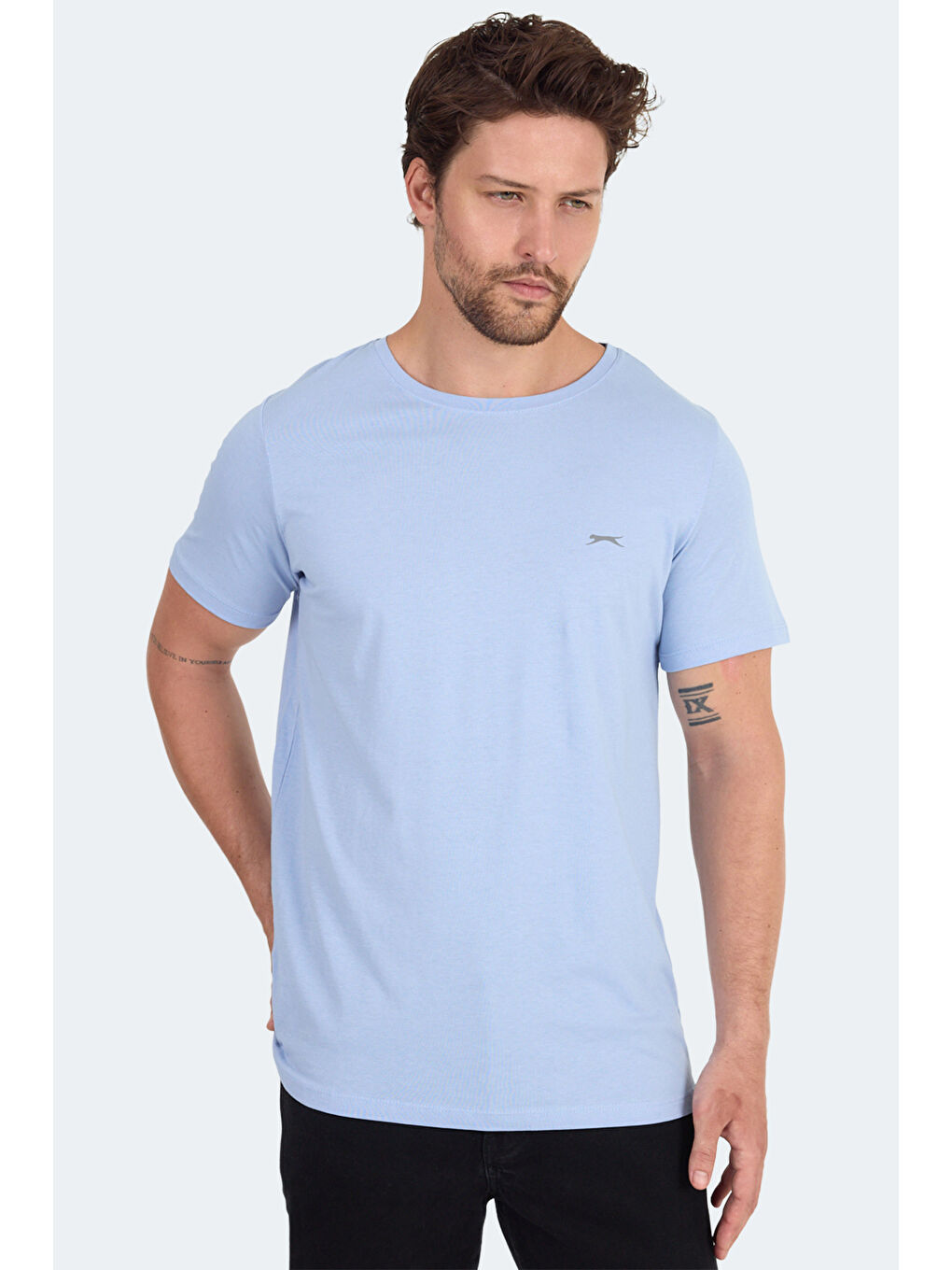 SANDER KTN Erkek %100 Pamuk Tişört Mavi-4
