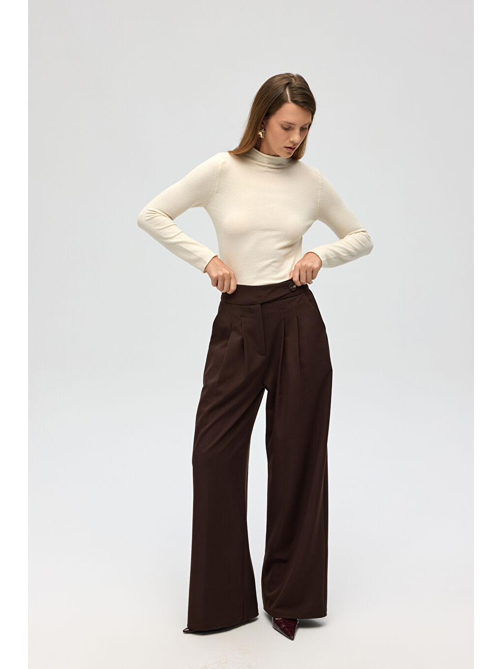 Serina Balıkçı Yaka Bej İnce Triko-1